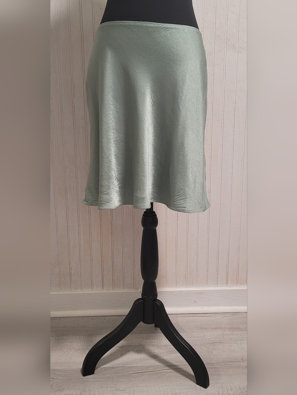 ​& Other Stories Los Angeles Atelier Dusty Aqua Satin Mini Skirt US 10